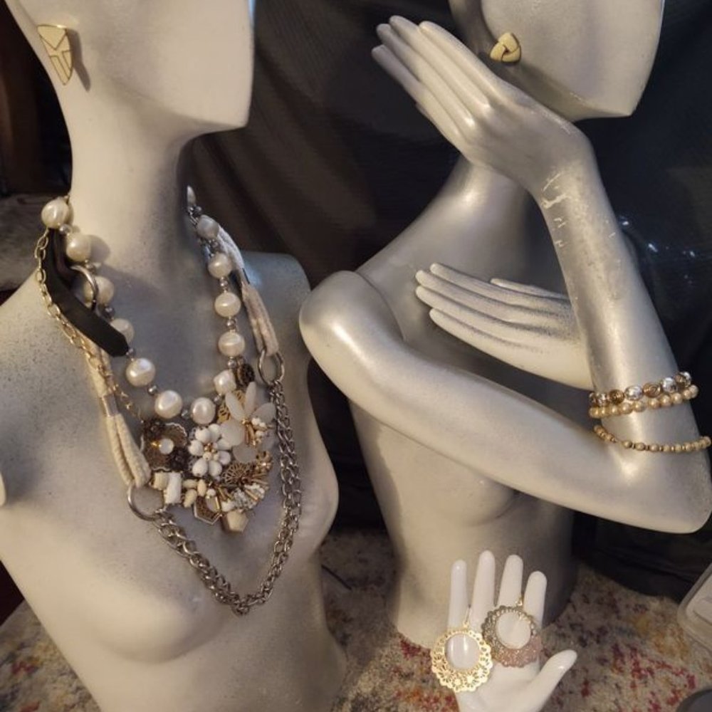 Set Lot Wedding Boho Necklace Earrings Bracelet